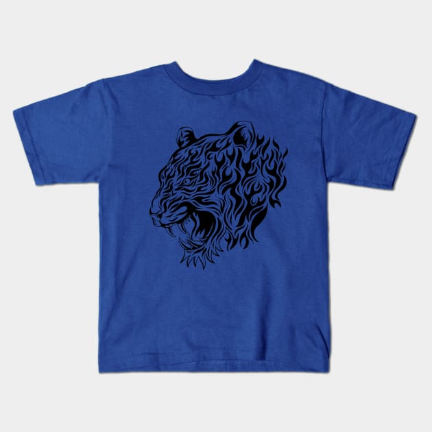 Tiger's Face Kids T-Shirt by Right-Fit27